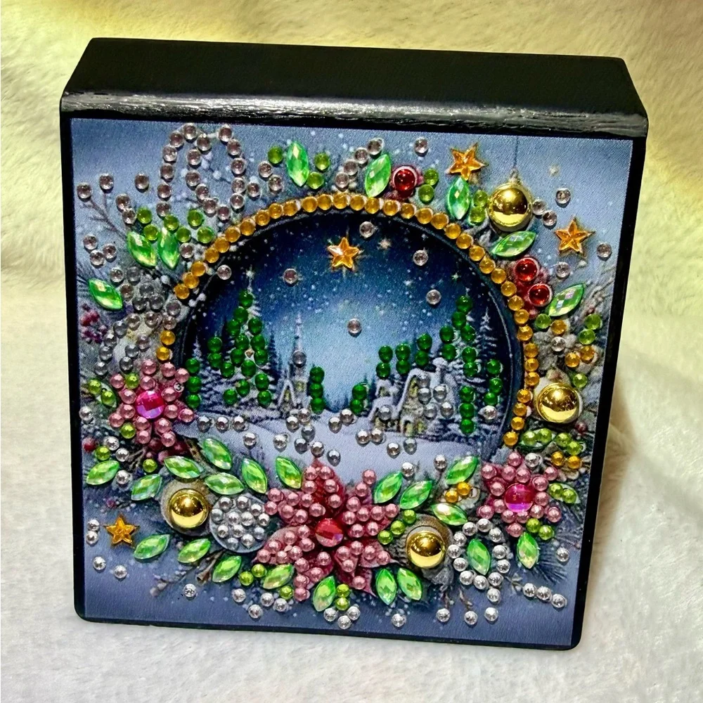 Festive Diamond Art Note Box with 160 Sheets of Paper for DIY Art Craft Complete
